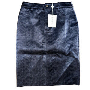 NWT WAYF BLUE CROC MIDI SKIRT